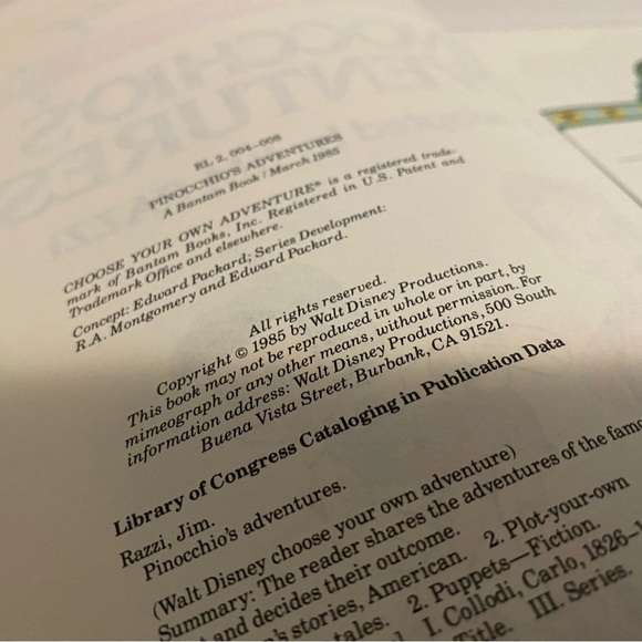 4/$20 Pinocchio’s Adventures Walt Disney Choose Your Own Adventure 1985 🛑 - Picture 6 of 9